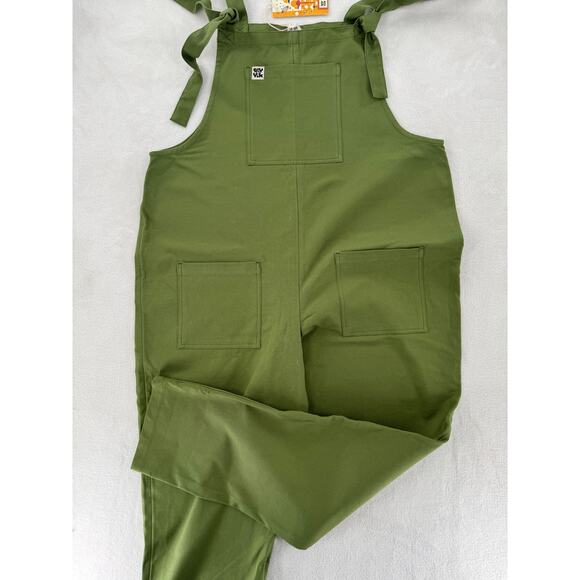 Lucy & Yak Olive Green Dungarees Cotton Twill Overalls Jumpsuit 12 Large XL NWT - Picture 3 of 8